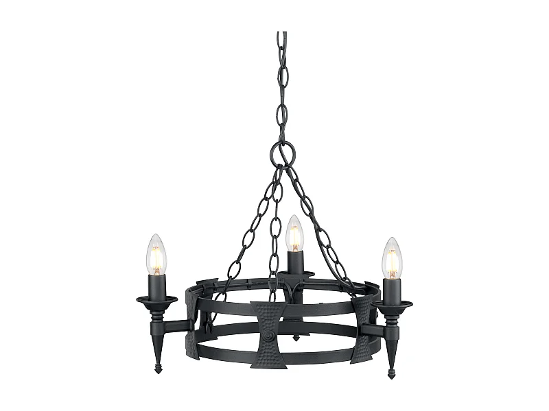 Elstead Saxon - Kronleuchter 3 Hellschwarzes Finish, E14