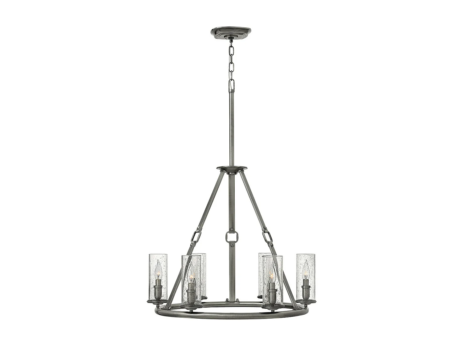 Elstead Dakota - 6 Leichter mehrarmiger Kronleuchter, Antik-Nickel-Finish, E14