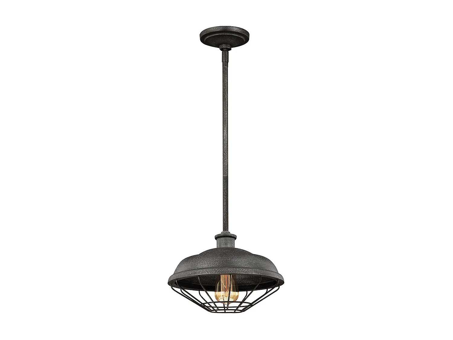 Elstead Lennex 1 Lätt takhänge Grå metall, E27