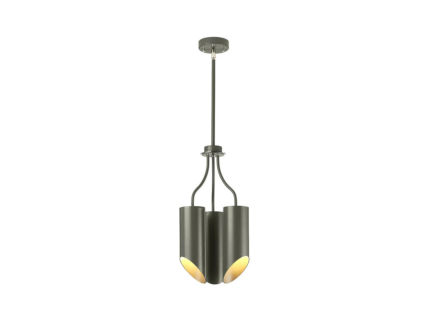 Elstead Quinto 3 Ljus Multi Arm Takhänge Mörkgrå Polerad Nickel, E27