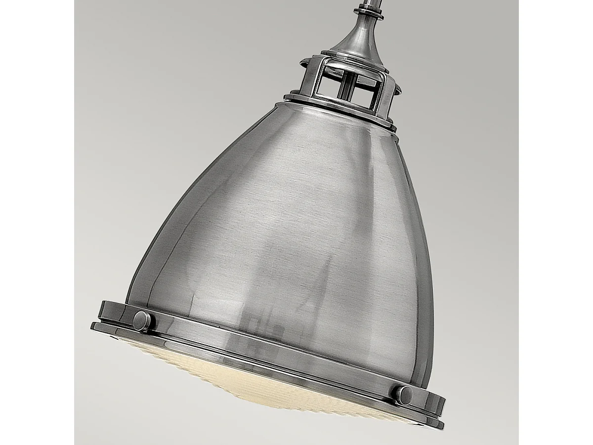 Elstead Amelia - 1 licht Medium Dome Deckenanhänger aus poliertem antikem Nickel, E27