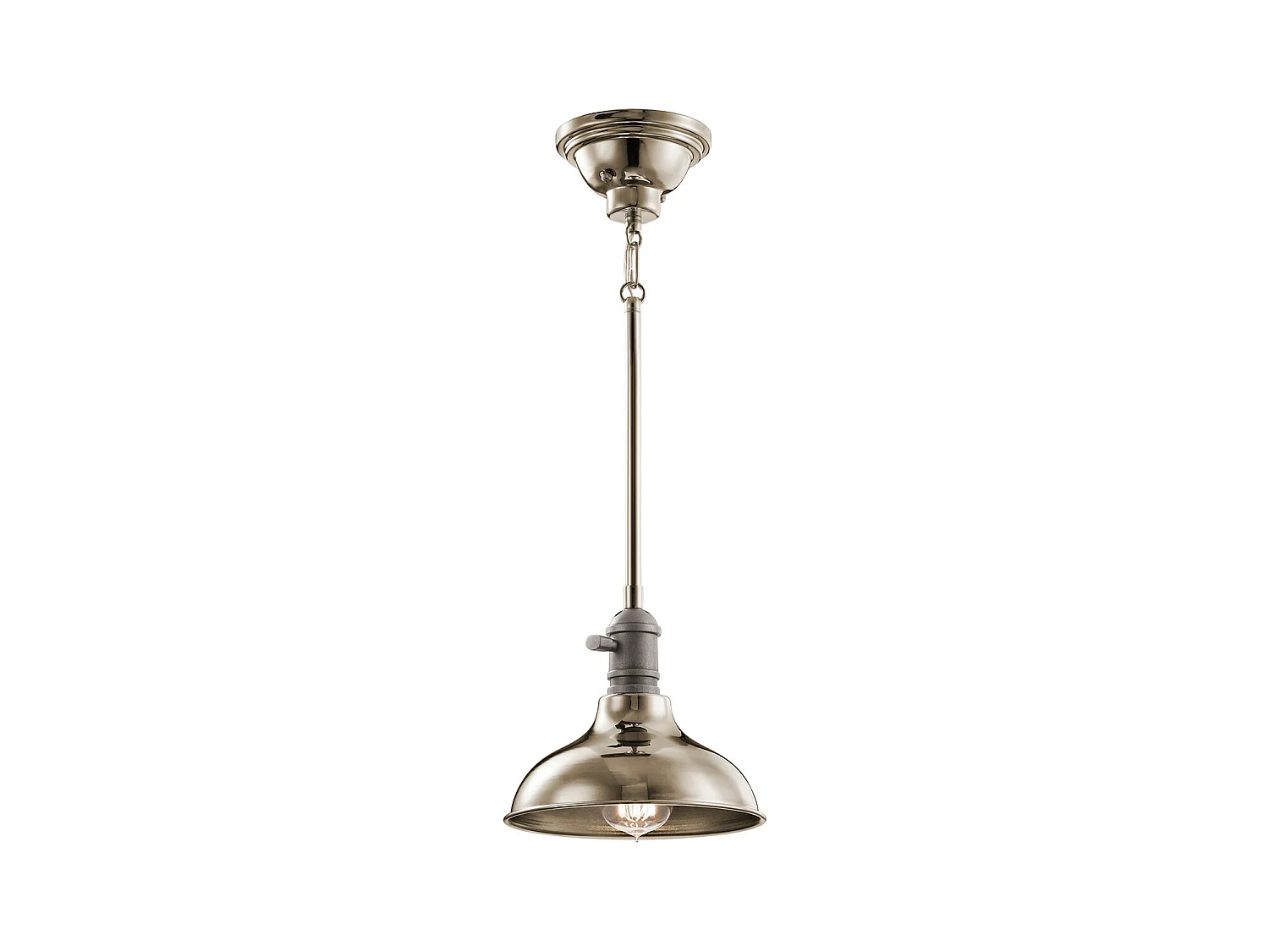 Elstead Cobson - 1 Licht Mini Dome Deckenpendelleuchte Nickel poliert, E27