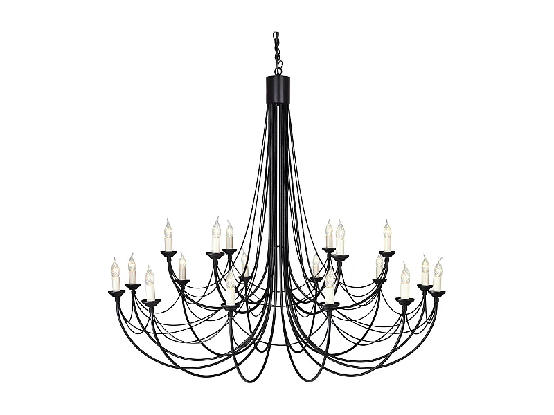 Elstead Carisbrooke - Lampadario a 18 candele nero