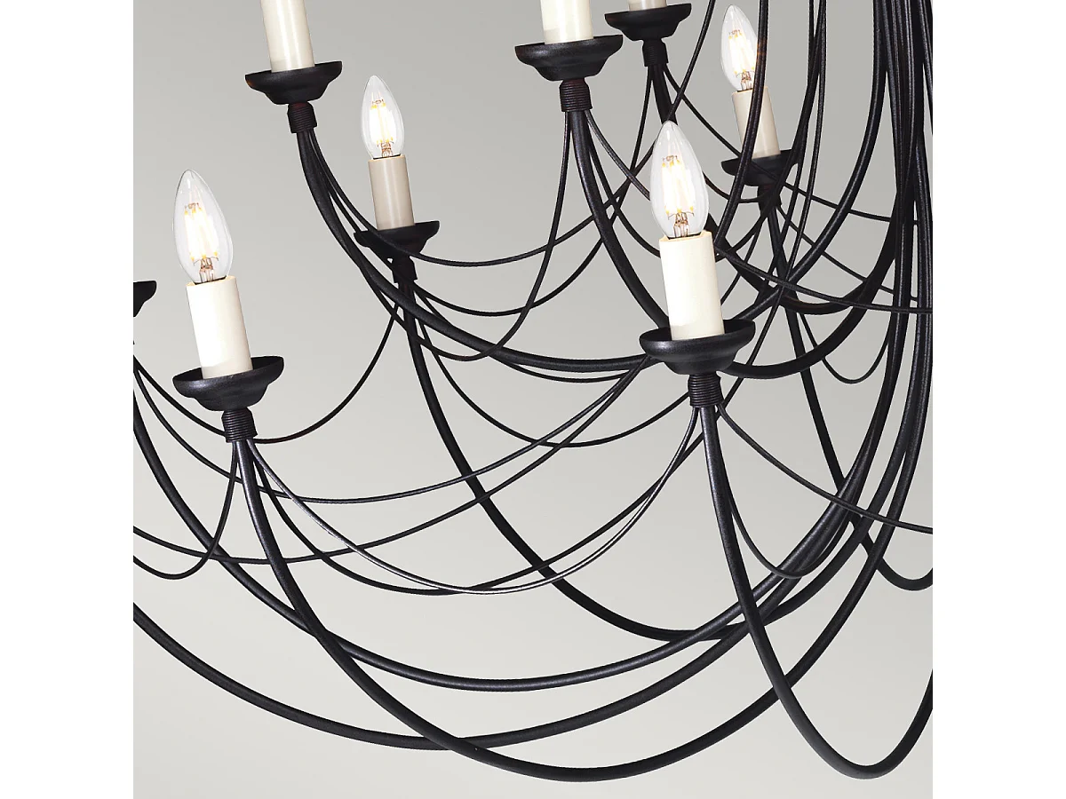 Elstead Carisbrooke - 18 licht Candle Kronleuchter Schwarz