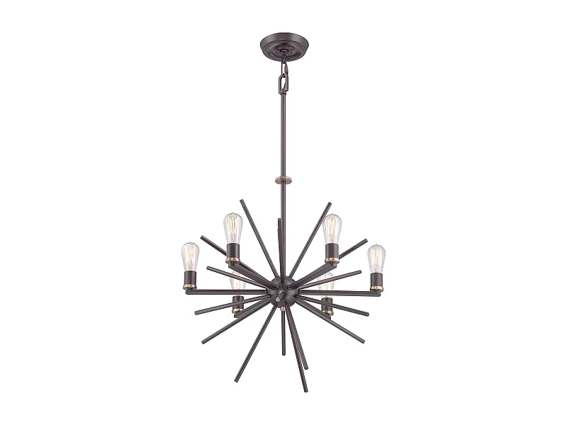 Elstead Carnegie - Lampada a sospensione a 6 luci con finitura bronzo occidentale, attacco E27