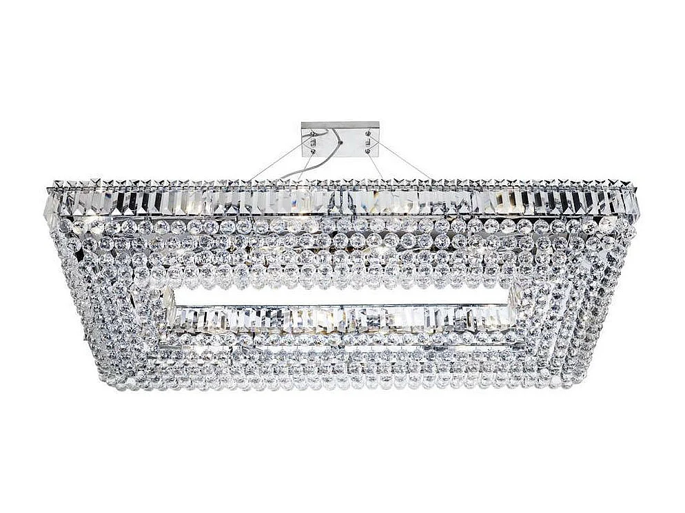 Searchlight Vesuvius 24 Light Ceiling Pendel Krom med Kristaller - Rektangelram, E14