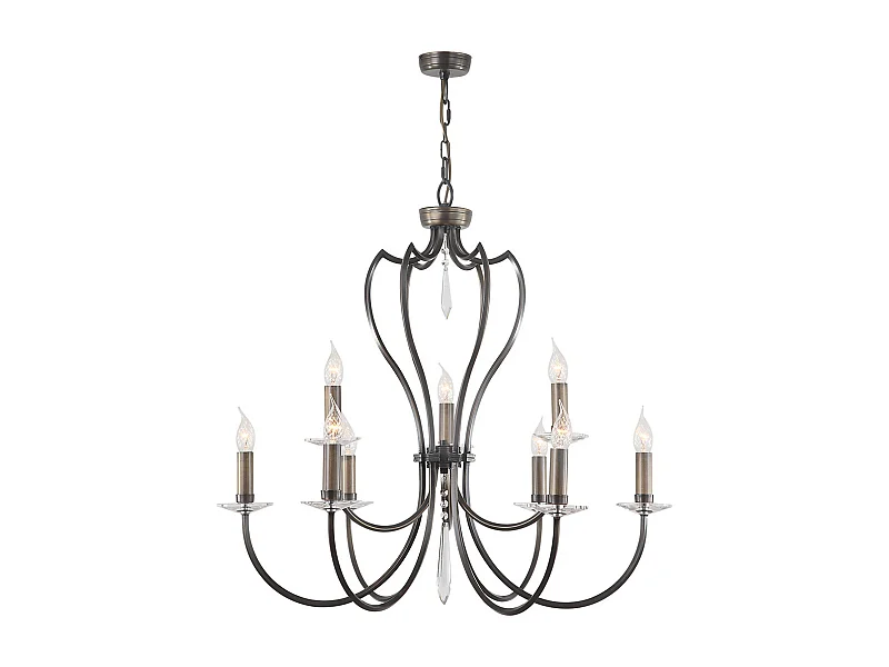 Elstead Pimlico - Lampadario a 9 luci finitura bronzo scuro, attacco E14