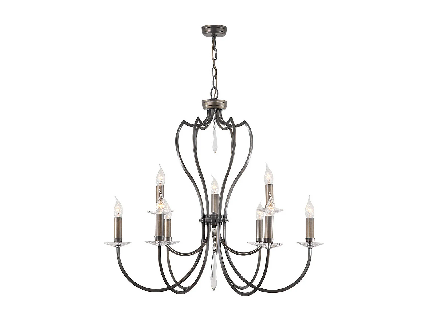 Elstead Pimlico - Lampadario a 9 luci finitura bronzo scuro, attacco E14