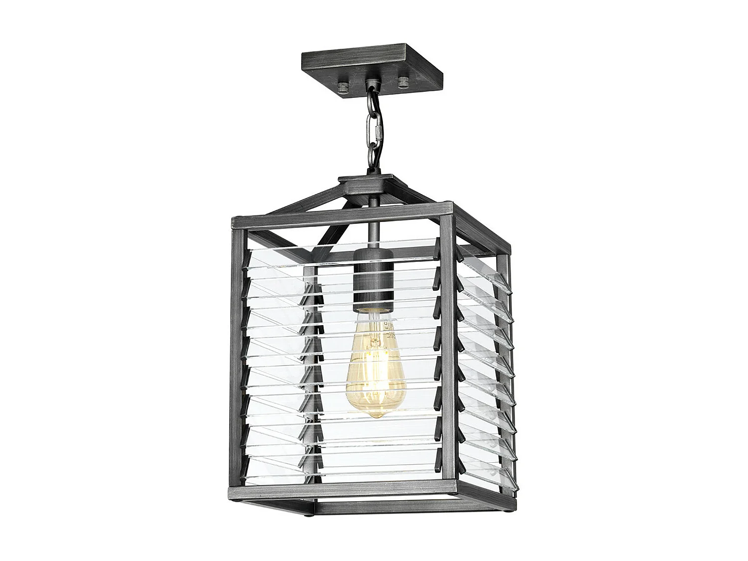 Louvre 1 Pendelleuchte Gunmetal-Lackierung