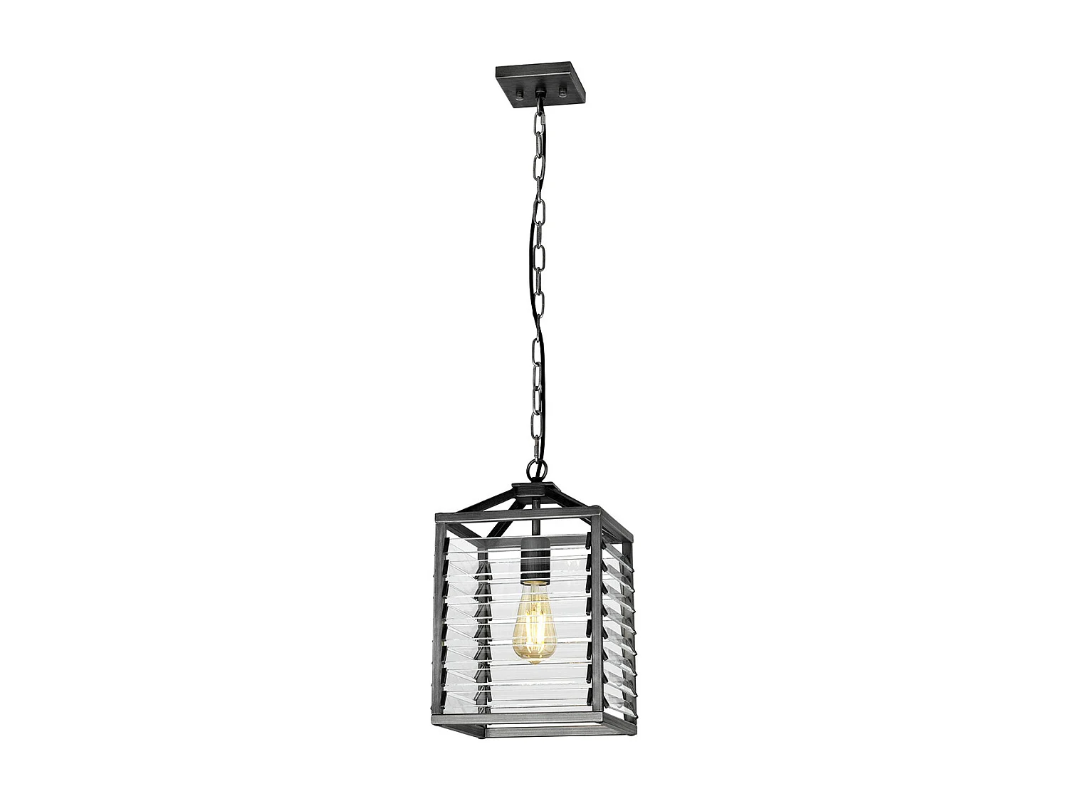 Louvre 1 Pendelleuchte Gunmetal-Lackierung