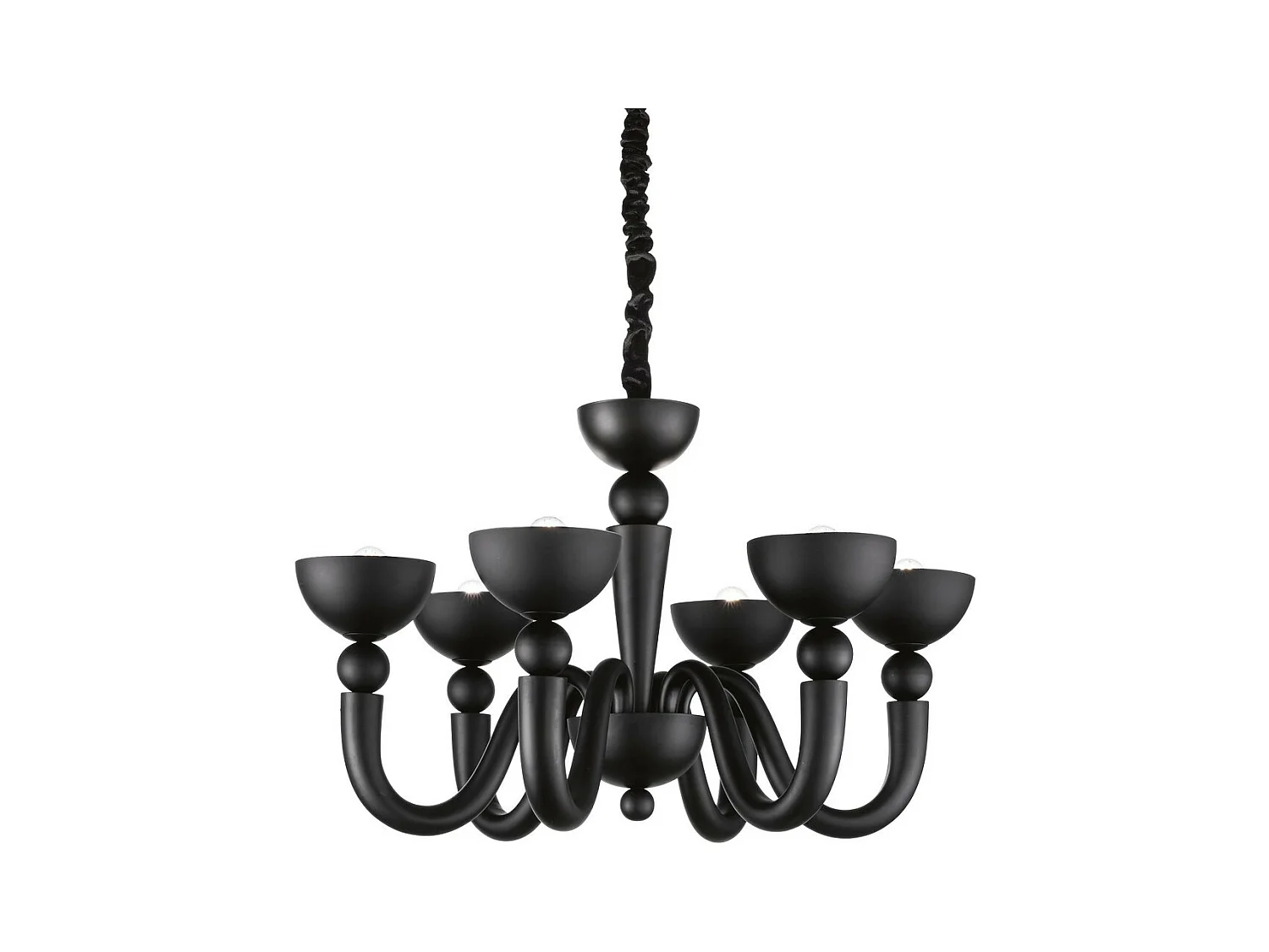 Ideal Lux Bon Bon - 6 Leichter mehrarmiger Kronleuchter in schwarzer Ausführung, E14