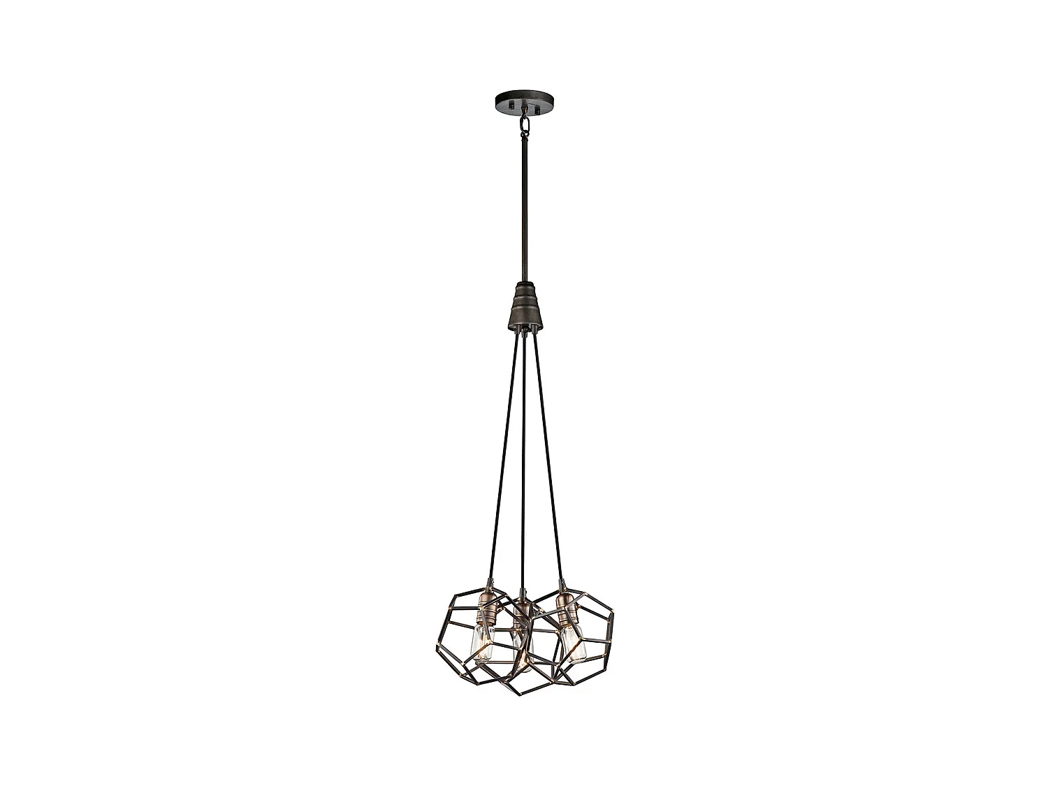 Elstead Rocklyn 3 Light Cluster Pendel Cage Light Steel, E27