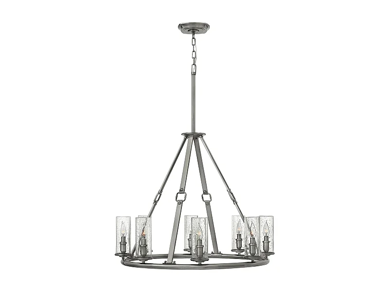 Elstead Dakota - Lampadario a 8 luci multibraccio finitura nichel antico, attacco E14