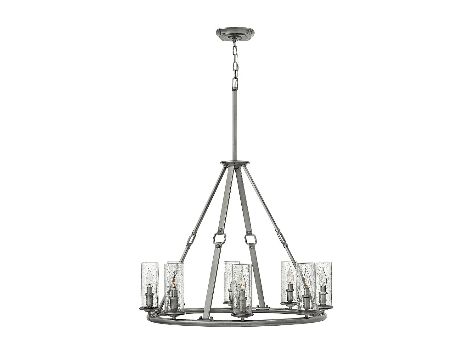 Elstead Dakota - 8 Leichter mehrarmiger Kronleuchter, Antik-Nickel-Finish, E14