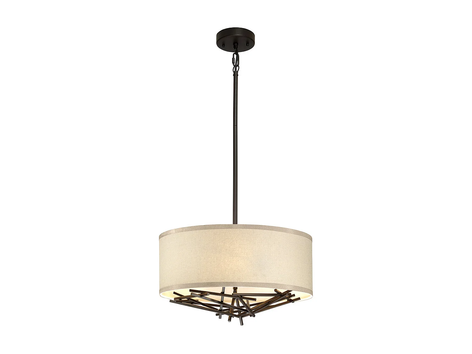 Taiko Pendente 3 Luci Bronzo Antico