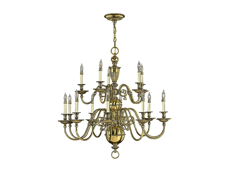 Elstead Cambridge - Lampadario a 15 candele, ottone brunito