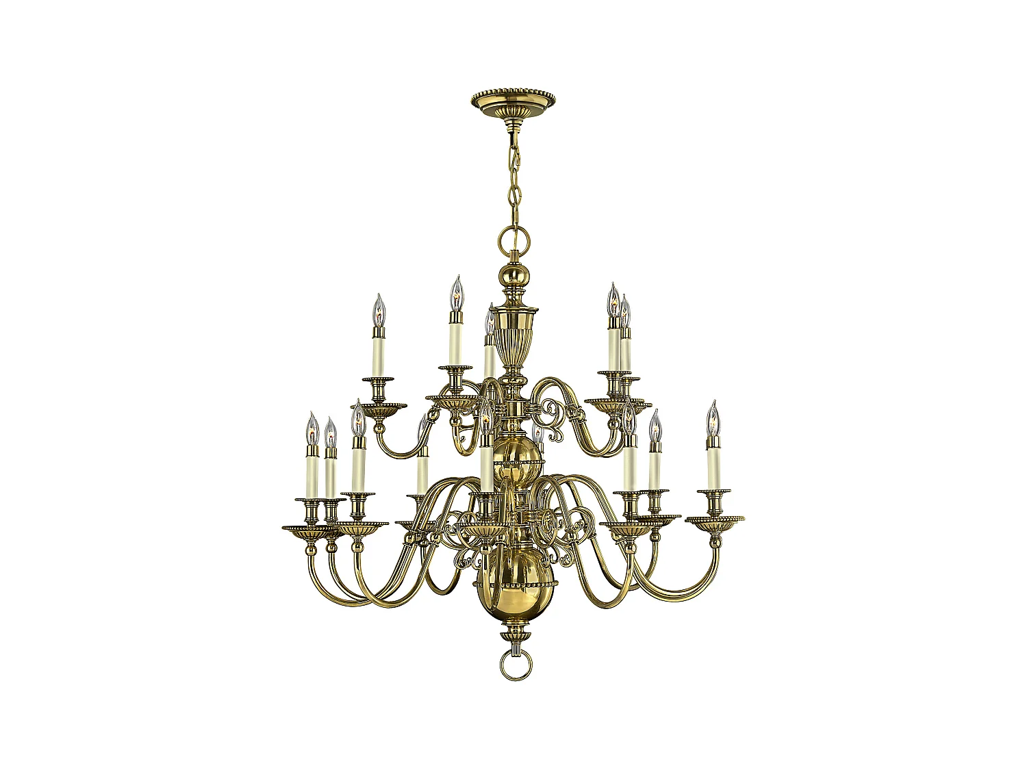 Elstead Cambridge - Lampadario a 15 candele, ottone brunito