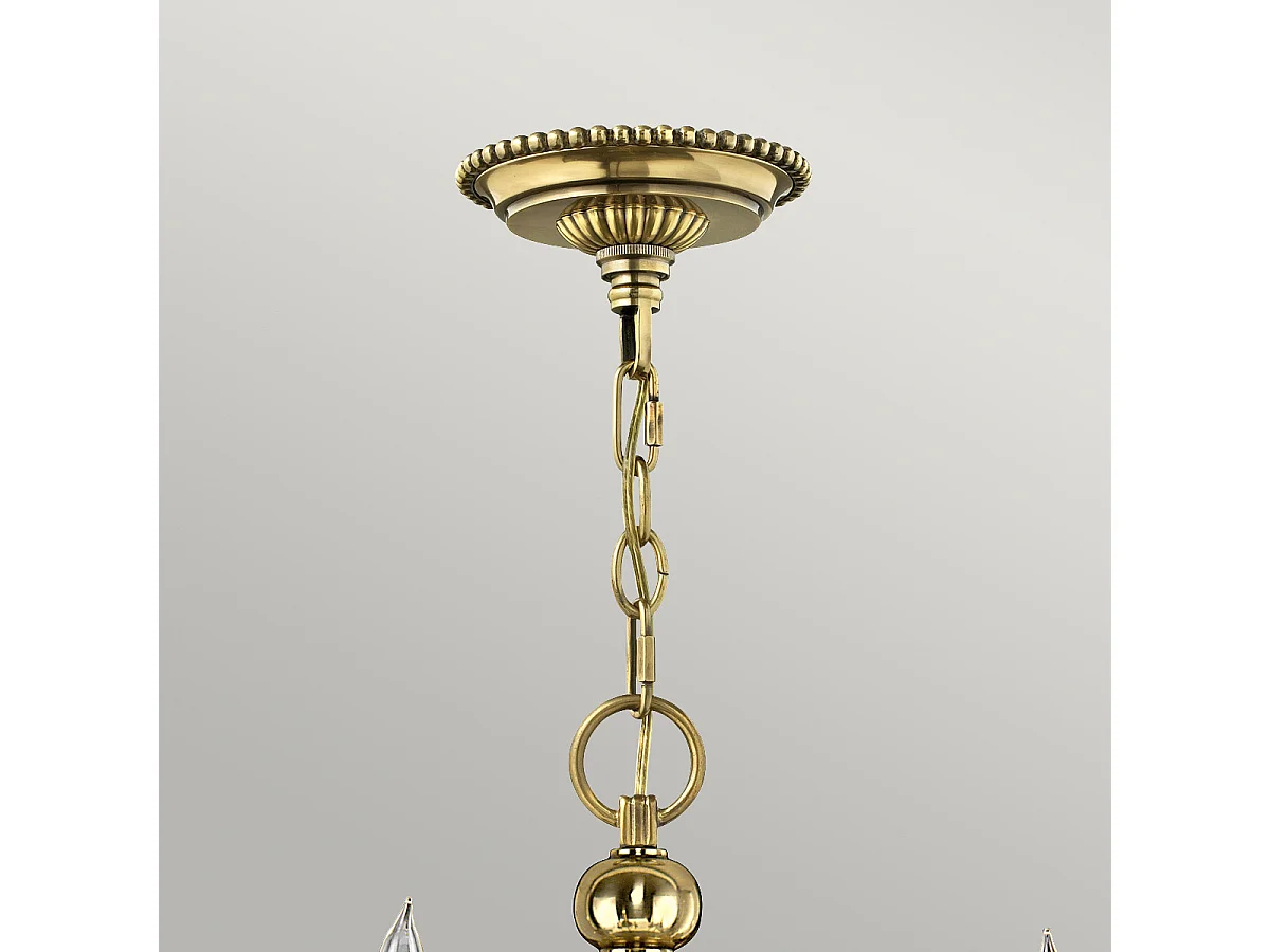 Elstead Cambridge 15 ljus ljuskrona, polerad mässing