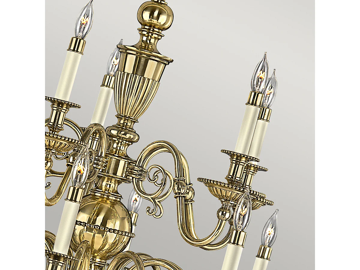 Elstead Cambridge 15 ljus ljuskrona, polerad mässing