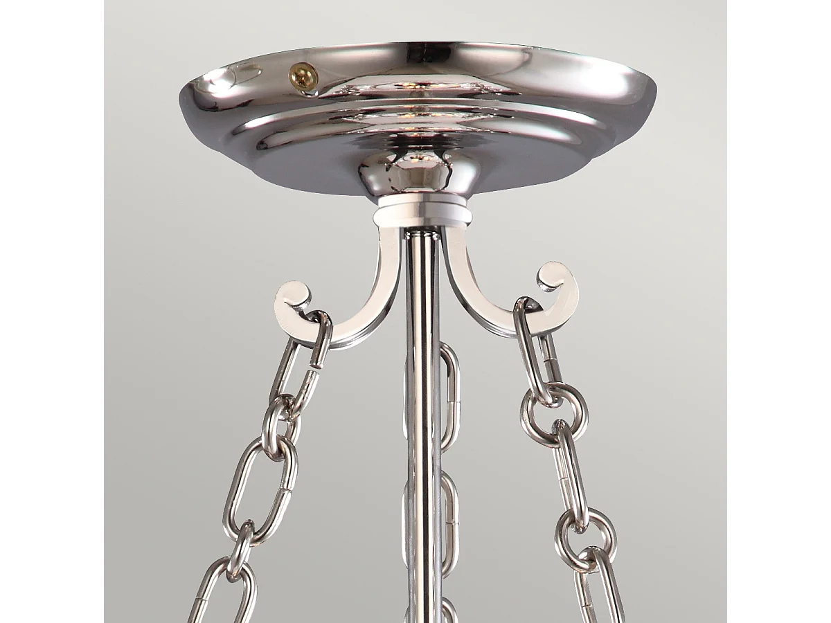 Elstead Finsbury Park 3 ljus liten taklykta hänge polerad nickel, E14