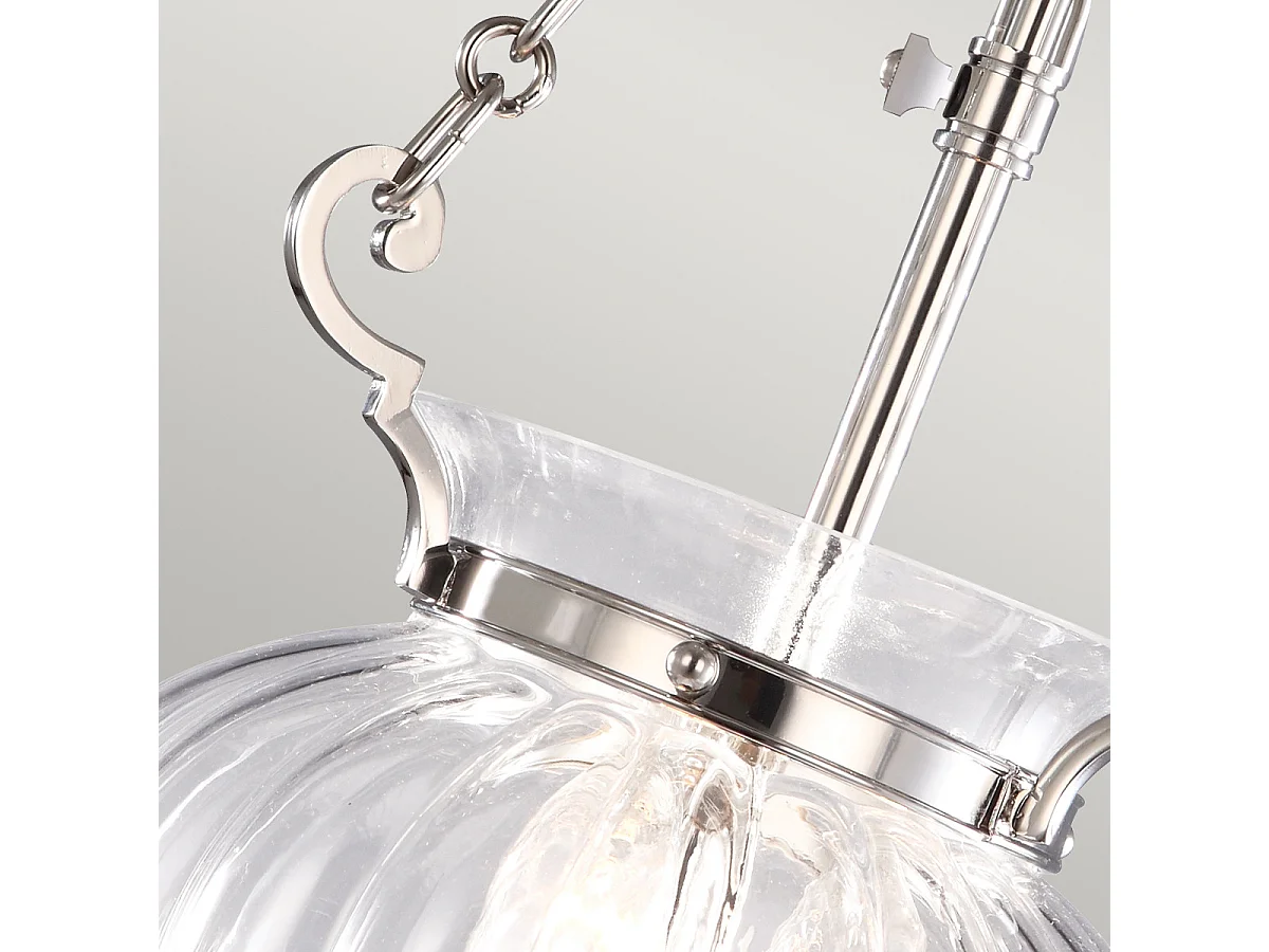 Elstead Finsbury Park - Lanterna da soffitto a 3 luci piccola, nichel lucido, attacco E14