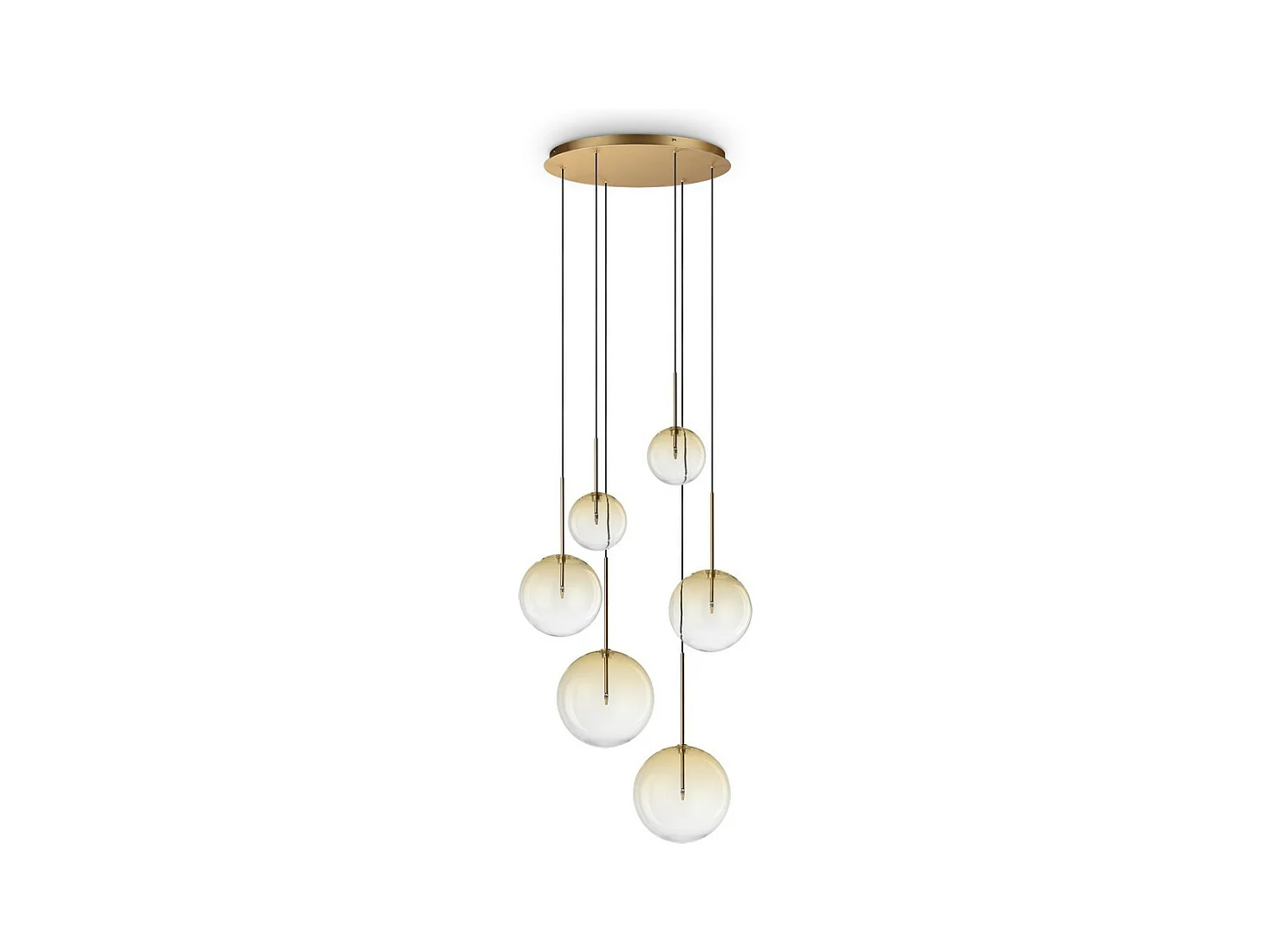 Ideal Lux EQUINOXE 6-flammige Pendel-Deckenleuchte im Cluster-Design, bernsteinfarben