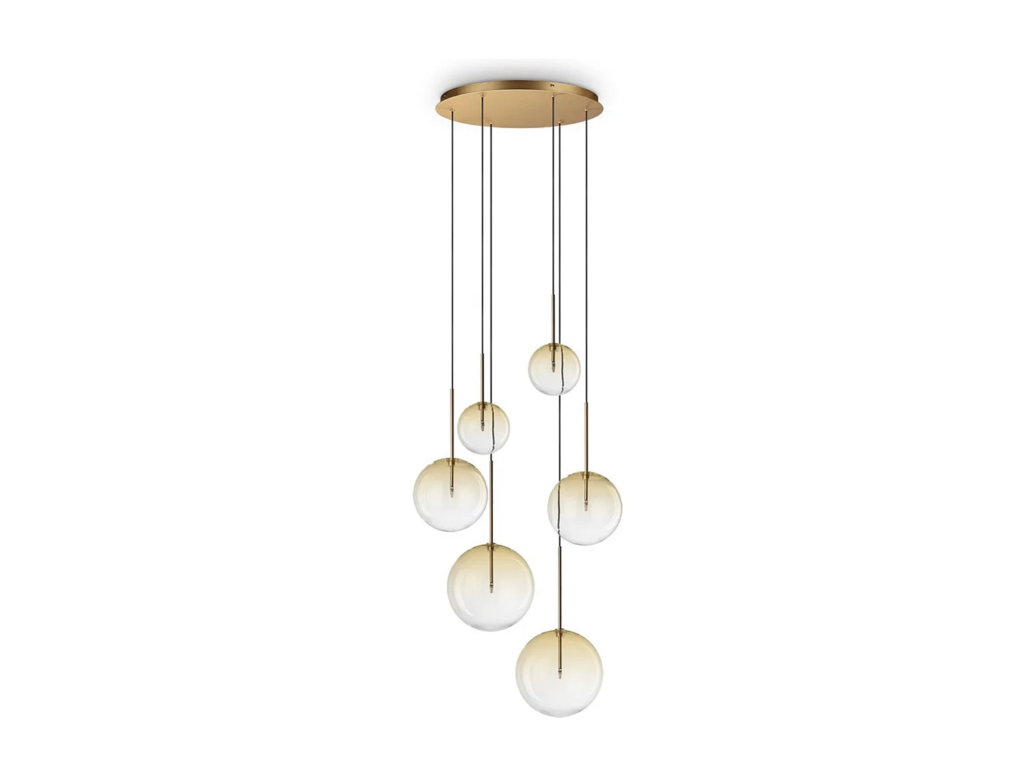 Ideal Lux EQUINOXE Plafonnier suspendu à 6 lampes avec abat-jour ambre