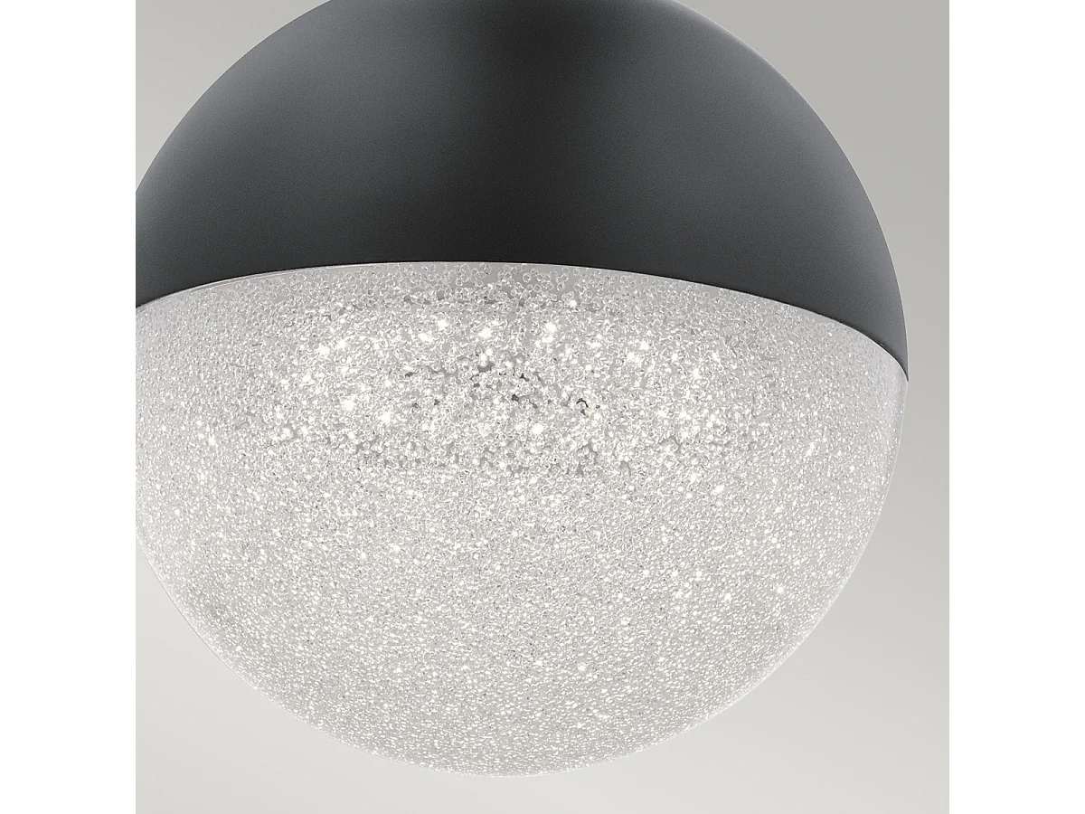 Elstead Kichler Moonlit Plafoniera a sospensione sferica a LED integrata Nero opaco, 3000K
