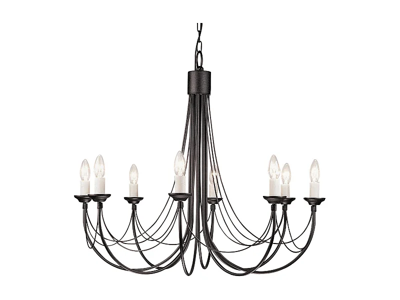 Elstead Carisbrooke - Lampadario a 8 Luci Finitura Nera, E14