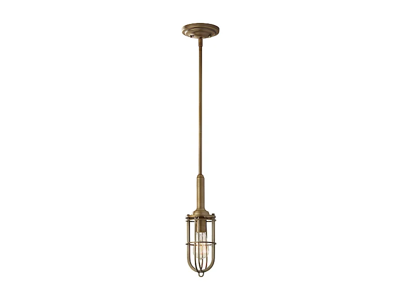 Elstead Urban Renewal - Lampadario a 1 luce in ottone anticato scuro, attacco E27