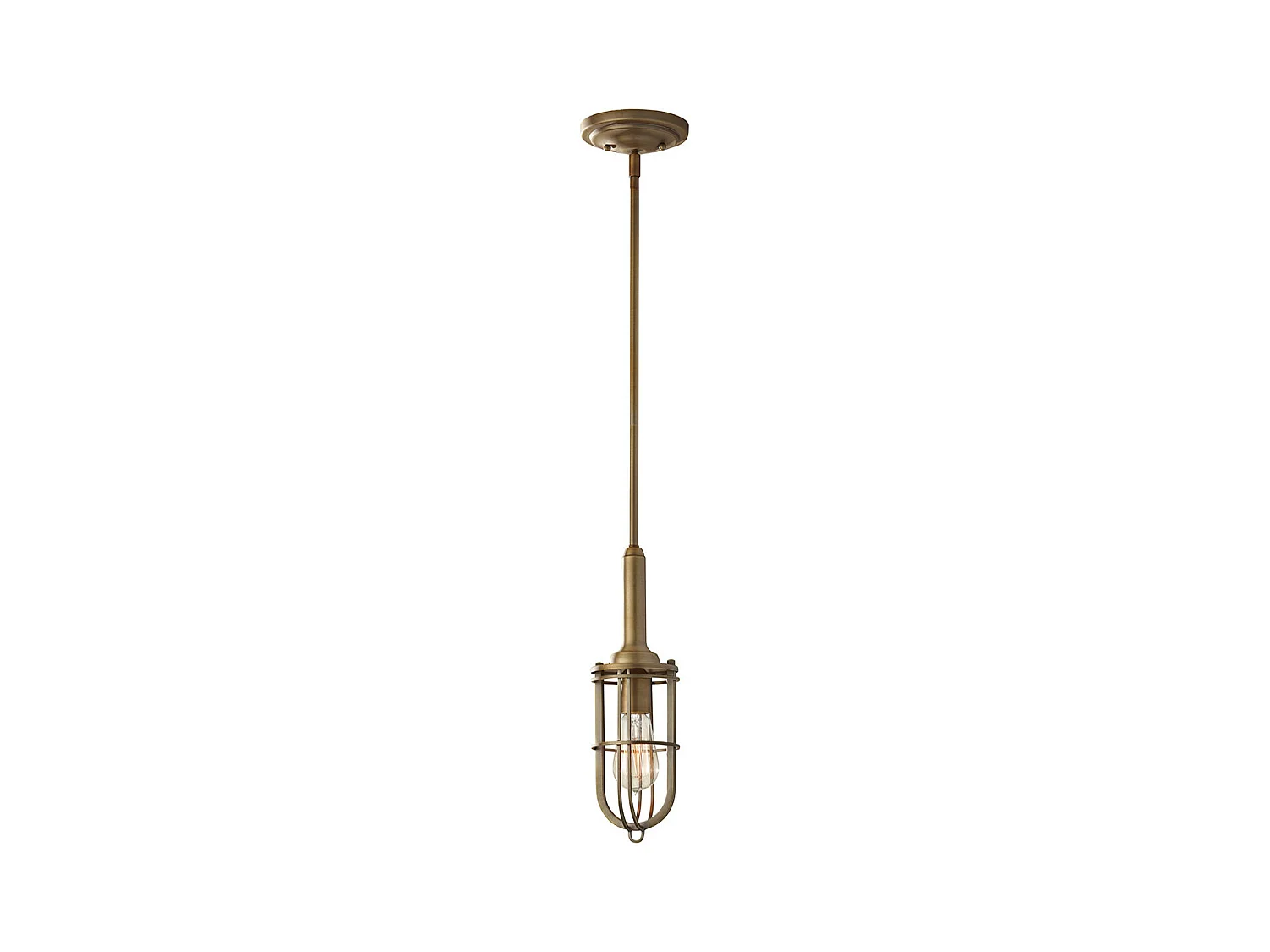 Elstead Urban Renewal - Lampadario a 1 luce in ottone anticato scuro, attacco E27