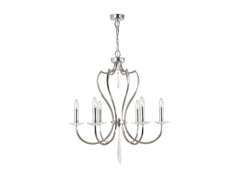 Elstead Pimlico - Lampadario a 6 luci con finitura nichel lucido, E14