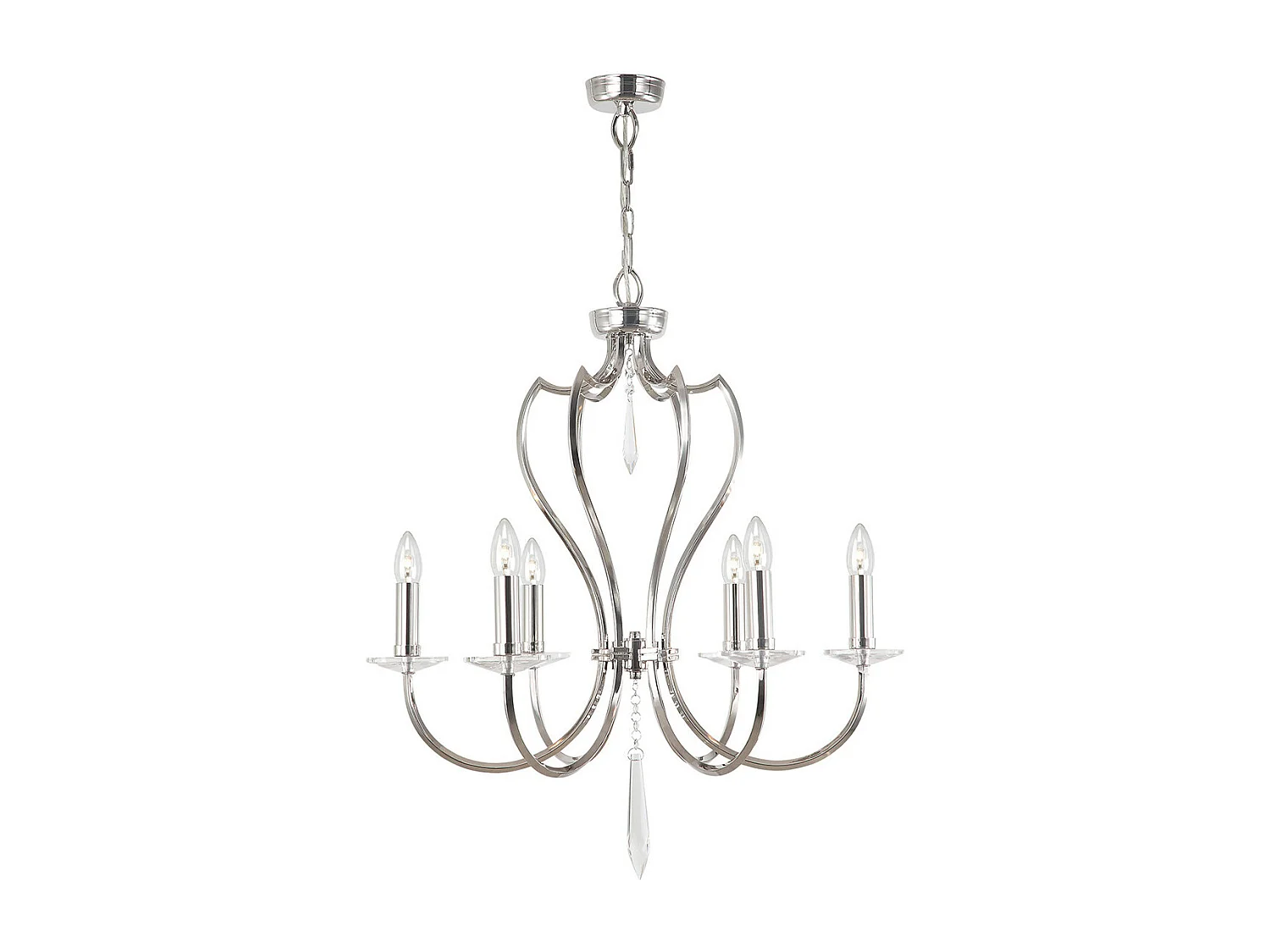 Elstead Pimlico - Lampadario a 6 luci con finitura nichel lucido, E14