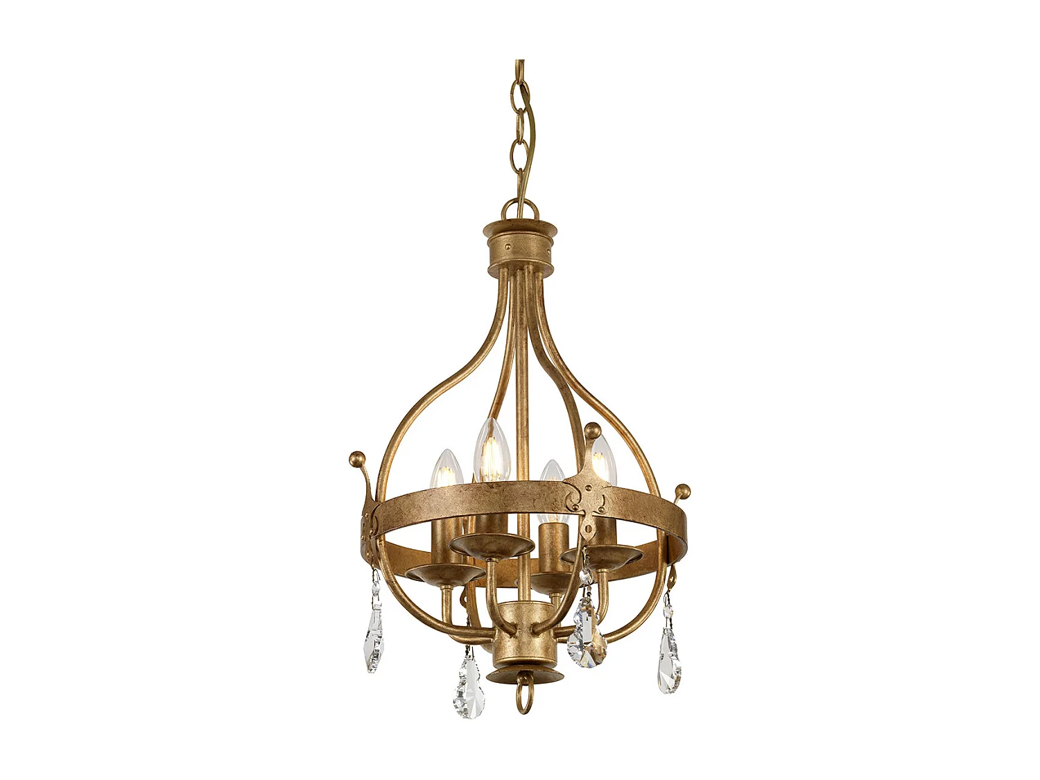 Elstead Windsor - 4 Lichtkäfig Anhänger - Gold Patina, E14