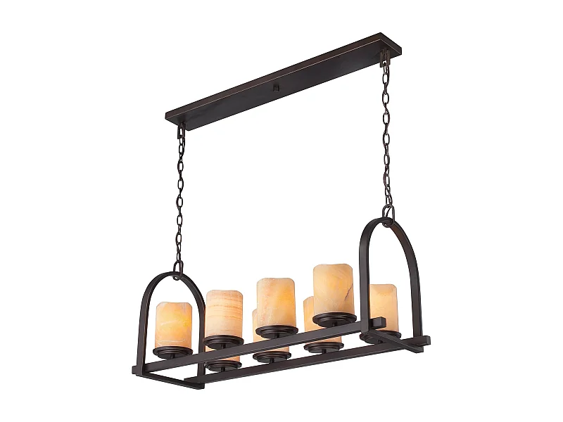 Elstead Aldora - Barra a sospensione a 8 luci a soffitto in bronzo, attacco E27