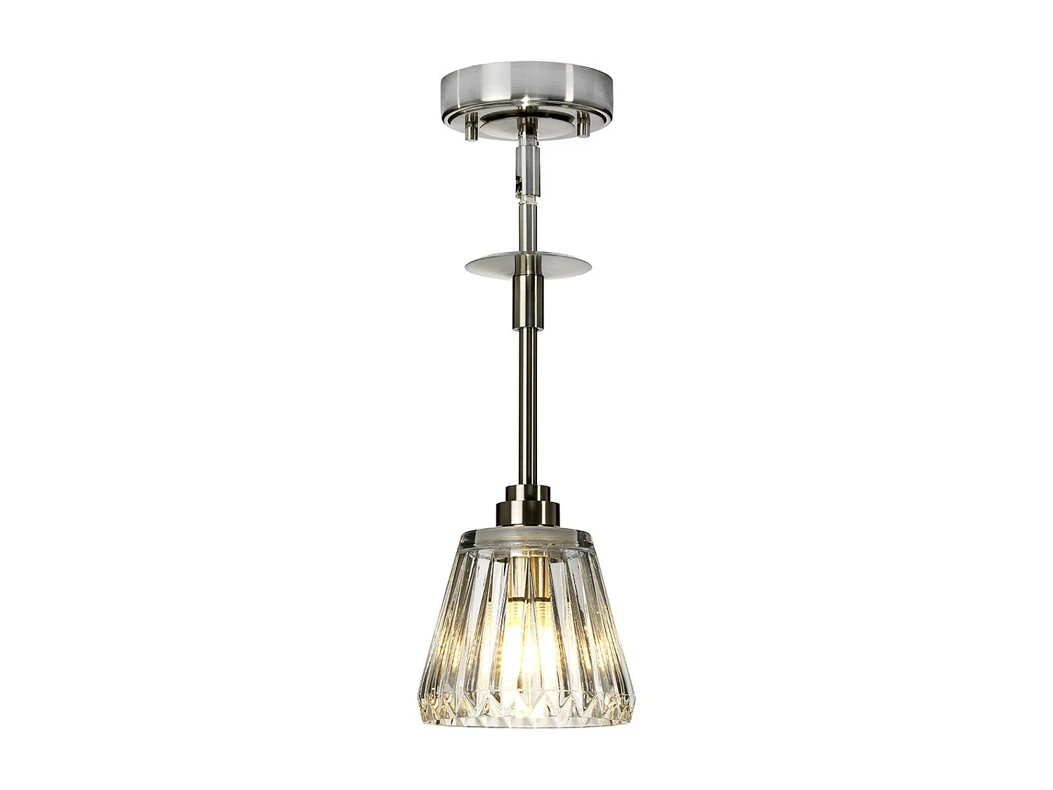 Elstead Agatha - 1 Licht Deckenpendelleuchte Nickel gebürstet IP44, G9