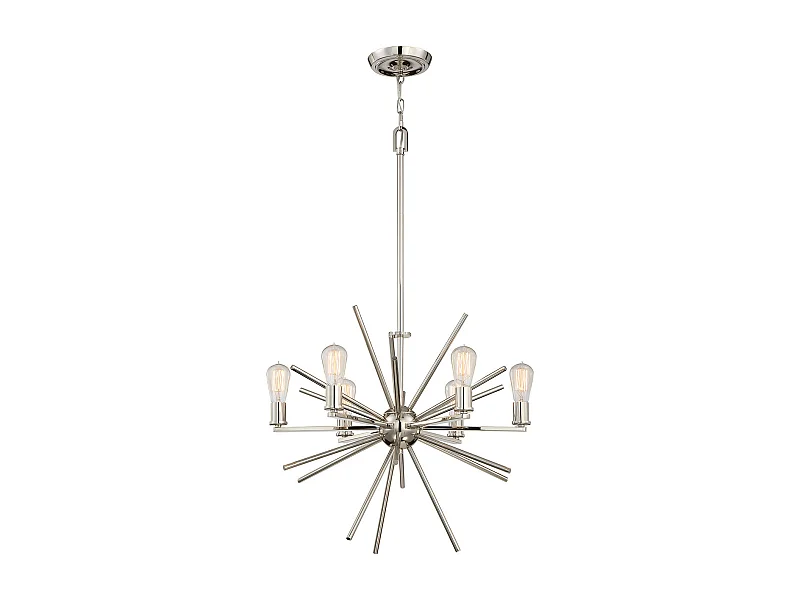 Elstead Carnegie - 6 licht Kronleuchter Silver Finish, E27