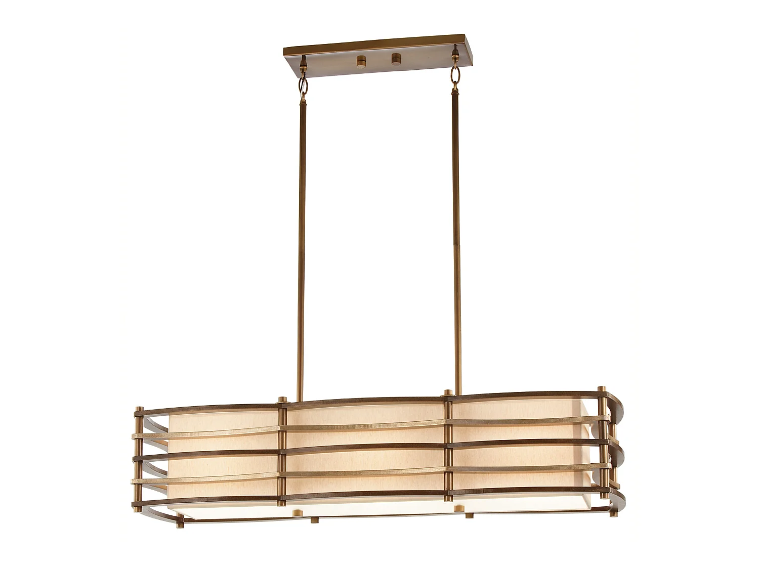 Elstead Moxie - 3 Lichtanhänger Bar Island Kronleuchter Hellbronze, Beige, E27