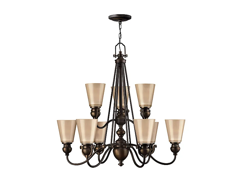 Elstead Mayflower - 9 Leichter mehrarmiger Kronleuchter Olde Bronze Finish, E27
