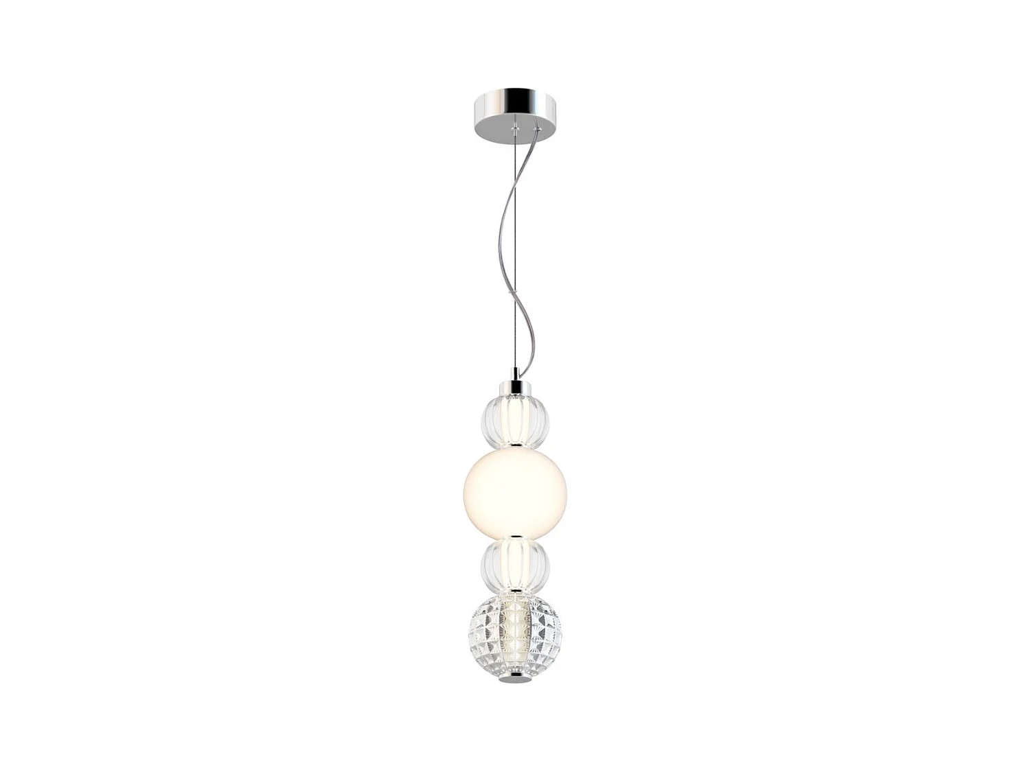 Maytoni Collar Moderner Kragen mit integriertem LED-Chrom-Deckenleuchten-Glasschirm