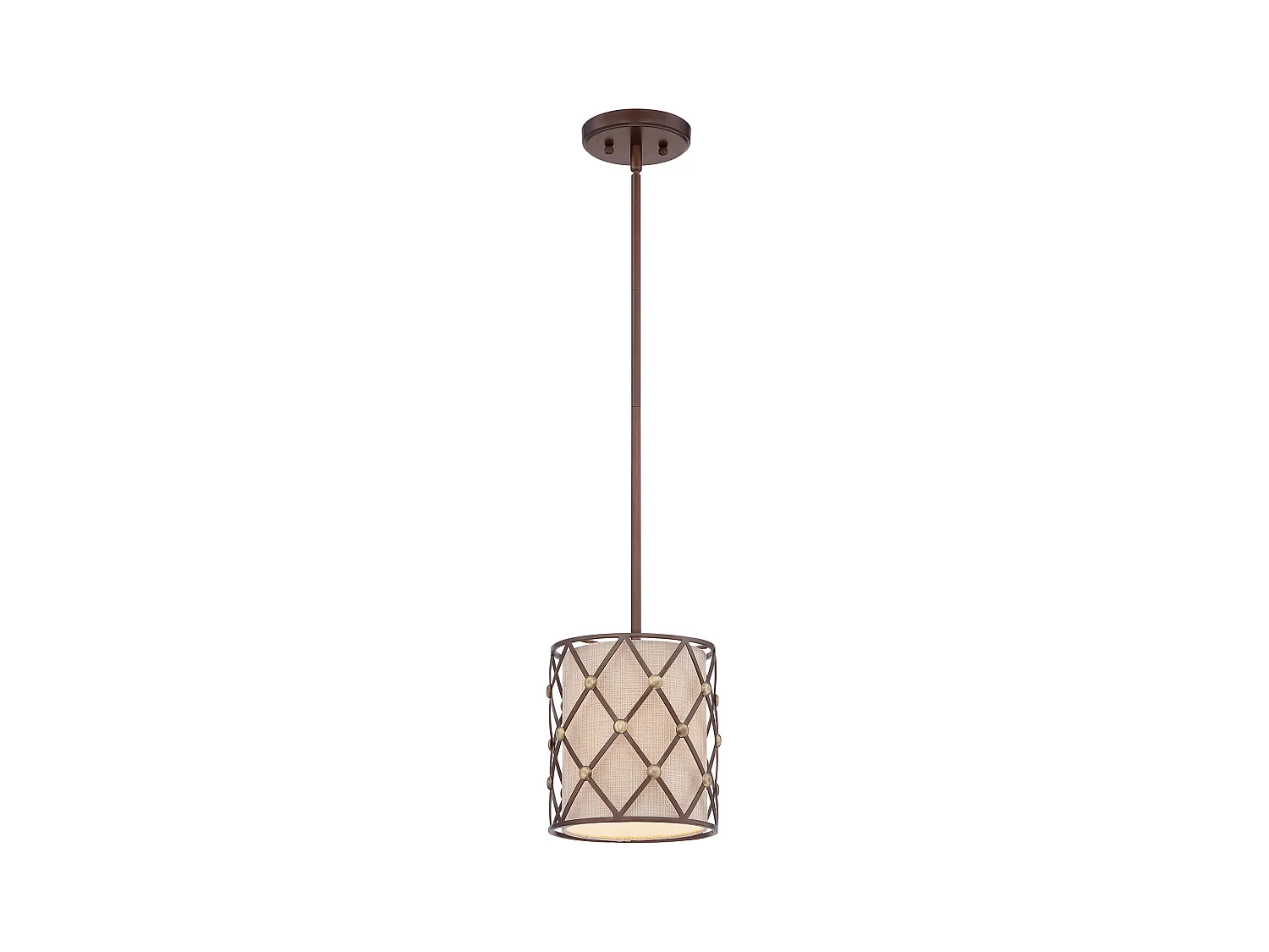 Elstead Brown Lattice Mini suspension à 1 ampoule au plafond en treillis brun cuivré, E27