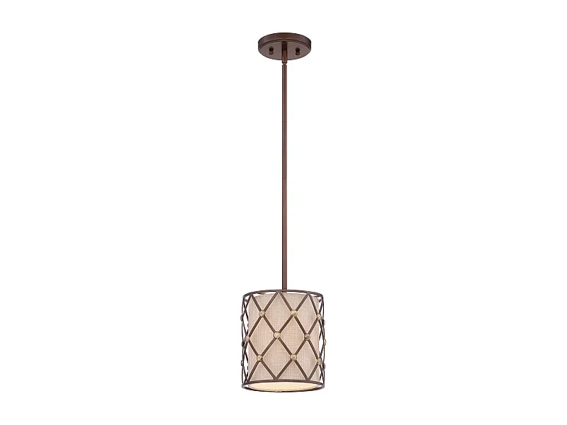 Elstead Brown Lattice - 1 Lichtdecke Mini Anhänger Kupfer Braun Gitter, E27
