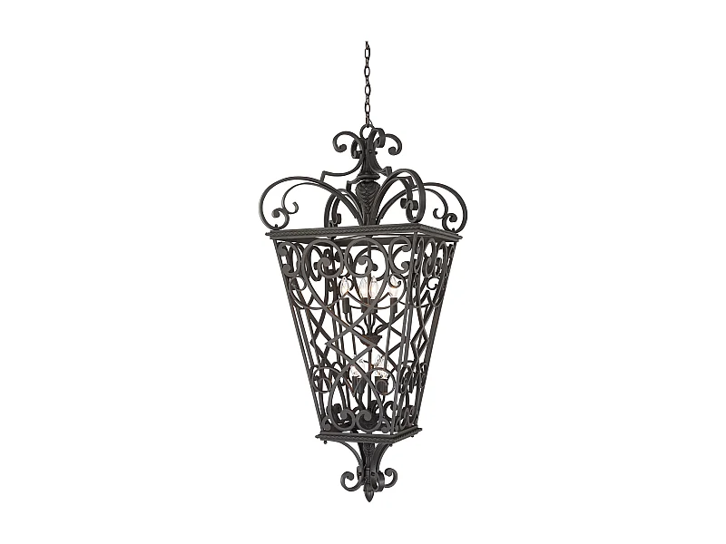 Elstead Fort Quinn - Lampada a sospensione a 8 luci nera, E14