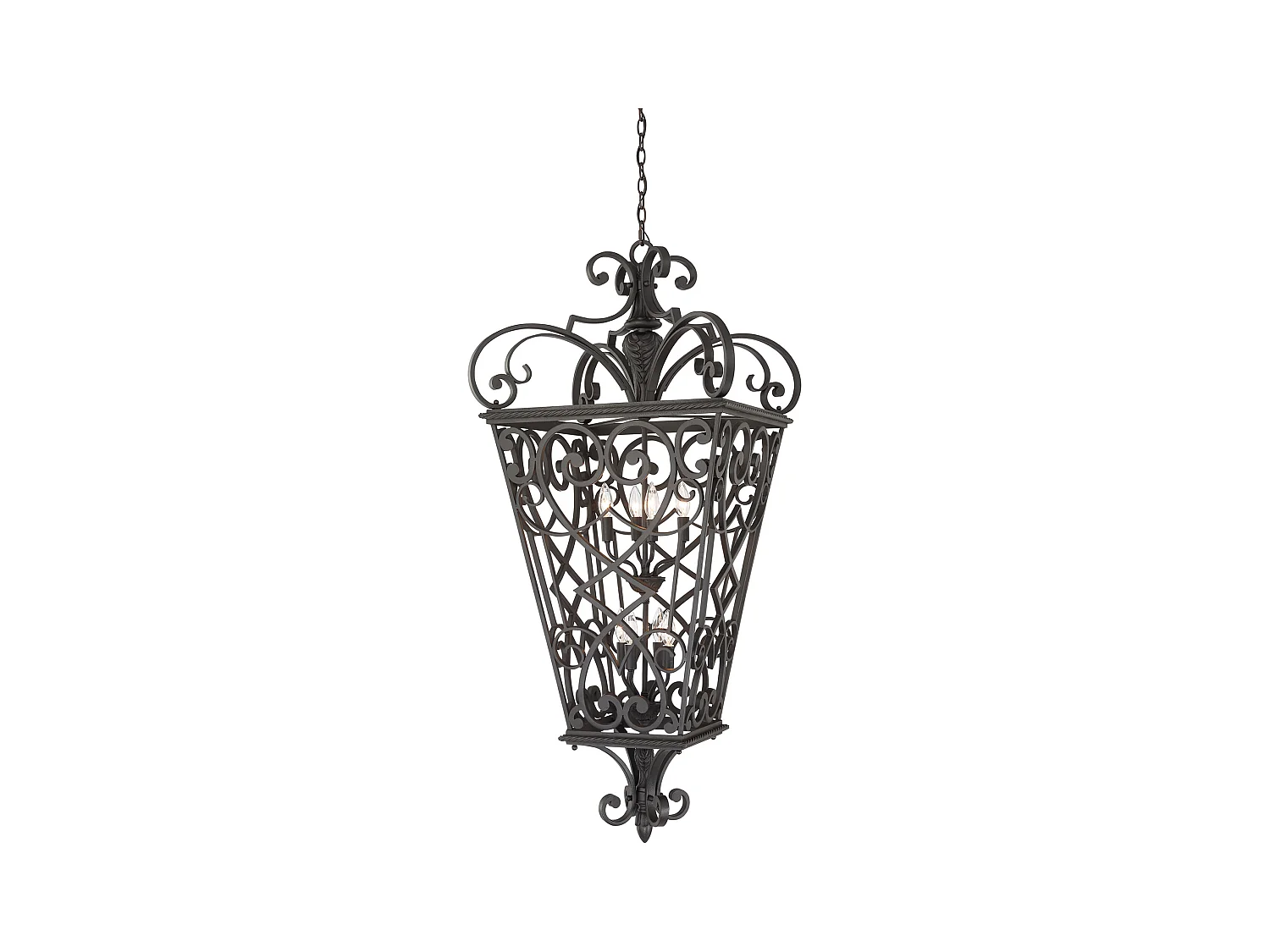 Elstead Fort Quinn Luminaire suspendu à 8 ampoules noir, E14