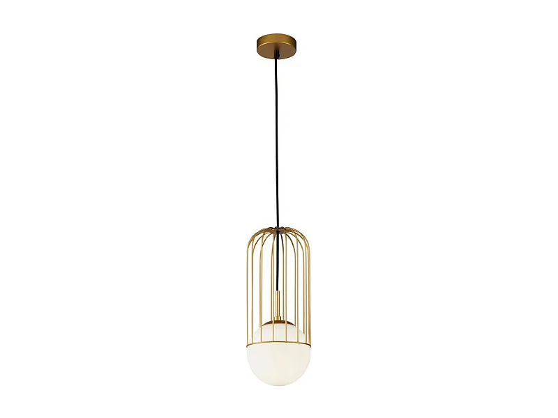 Telford Lampada a Sospensione a Soffitto Gabbia Oro, 1 Luce, E27
