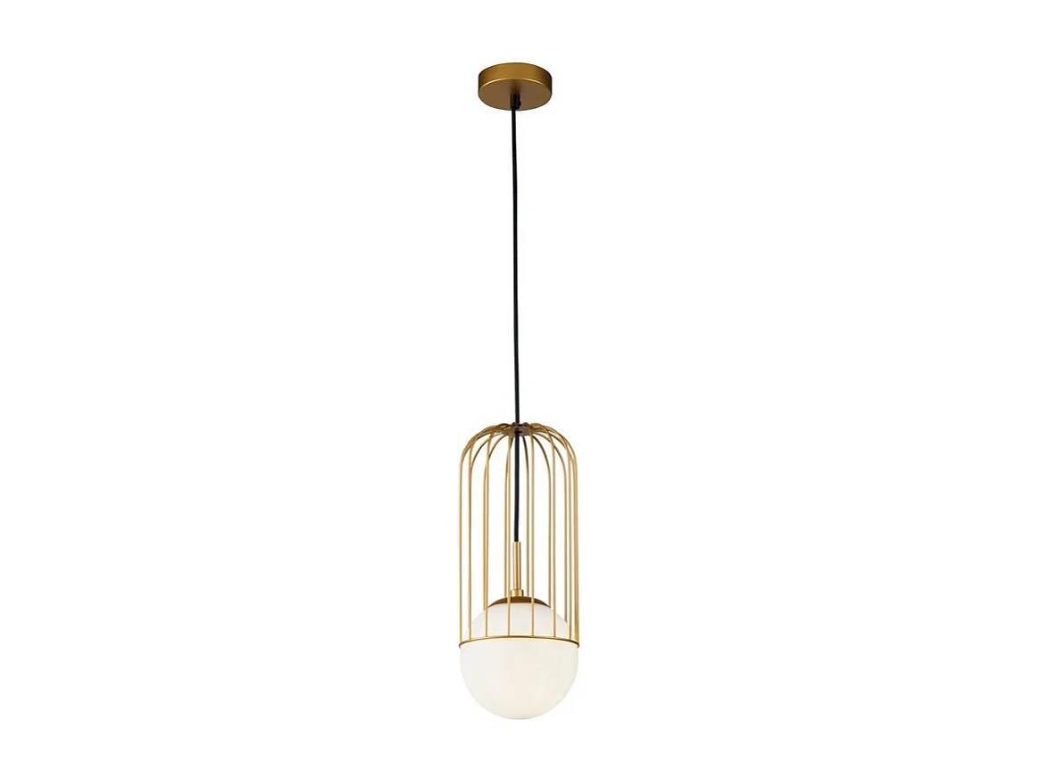 Telford Lampada a Sospensione a Soffitto Gabbia Oro, 1 Luce, E27