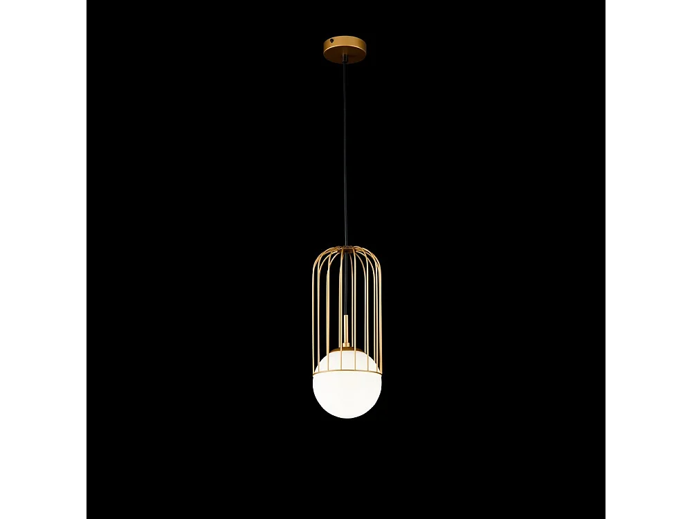 Telford Cage Decken-Pendelleuchte Gold, 1-flammig, E27