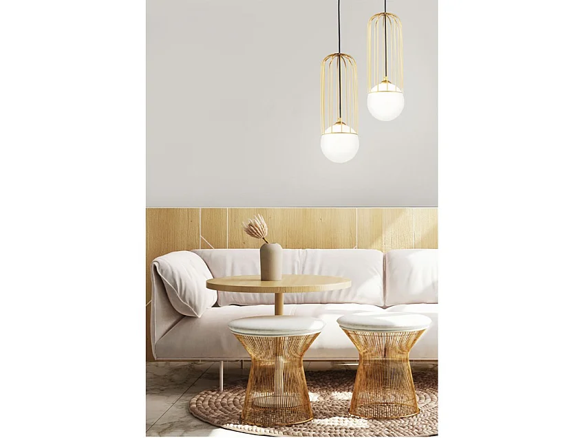 Telford Cage Decken-Pendelleuchte Gold, 1-flammig, E27