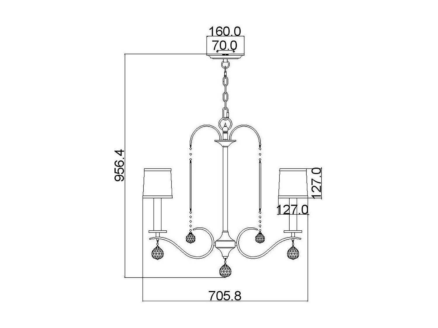 Elstead Whitney - 5 leichte mehrarmige Kronleuchter in Silber, E14