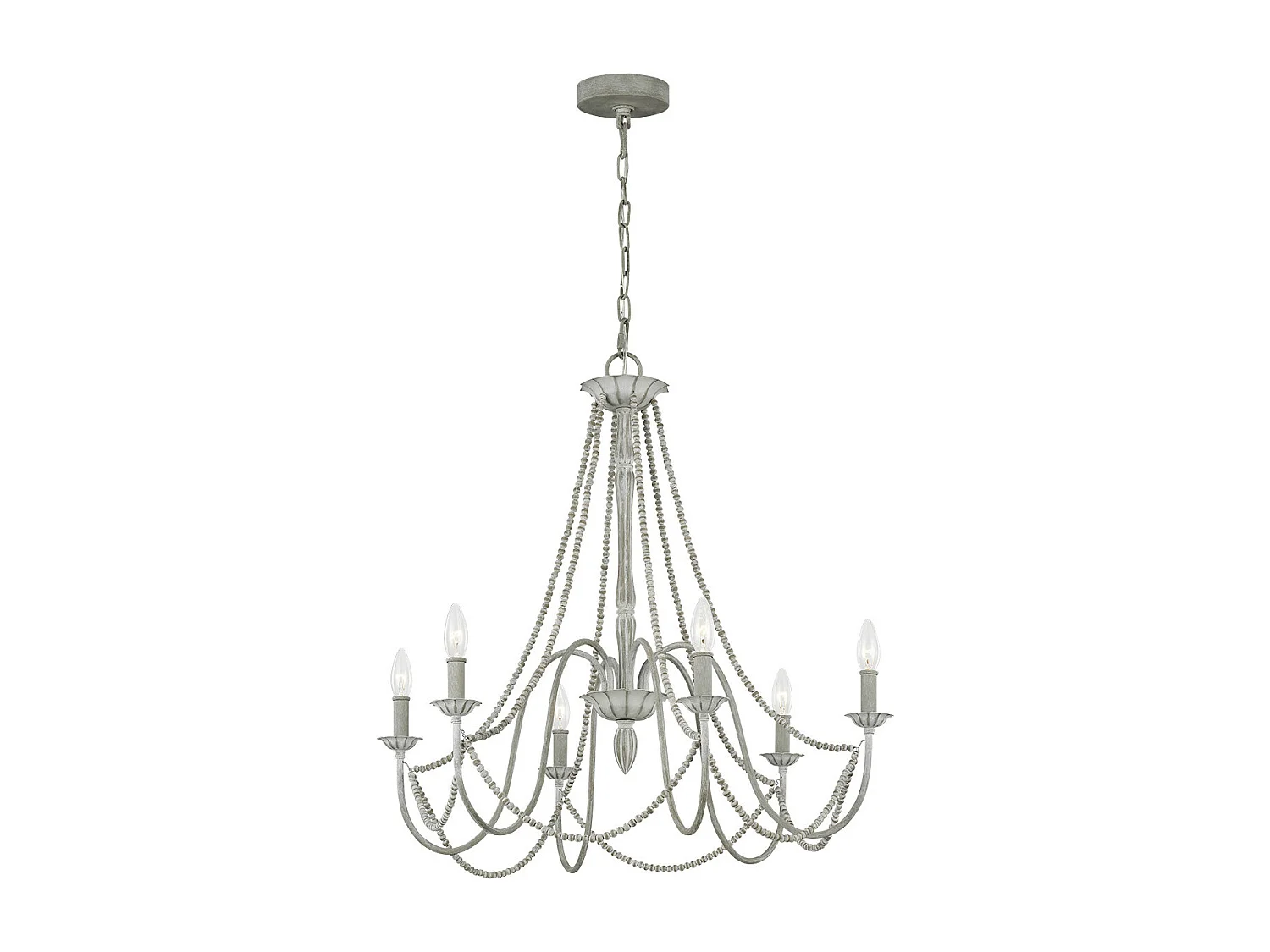 Maryville Lustre Feiss 6 Lumières Gris Délavé